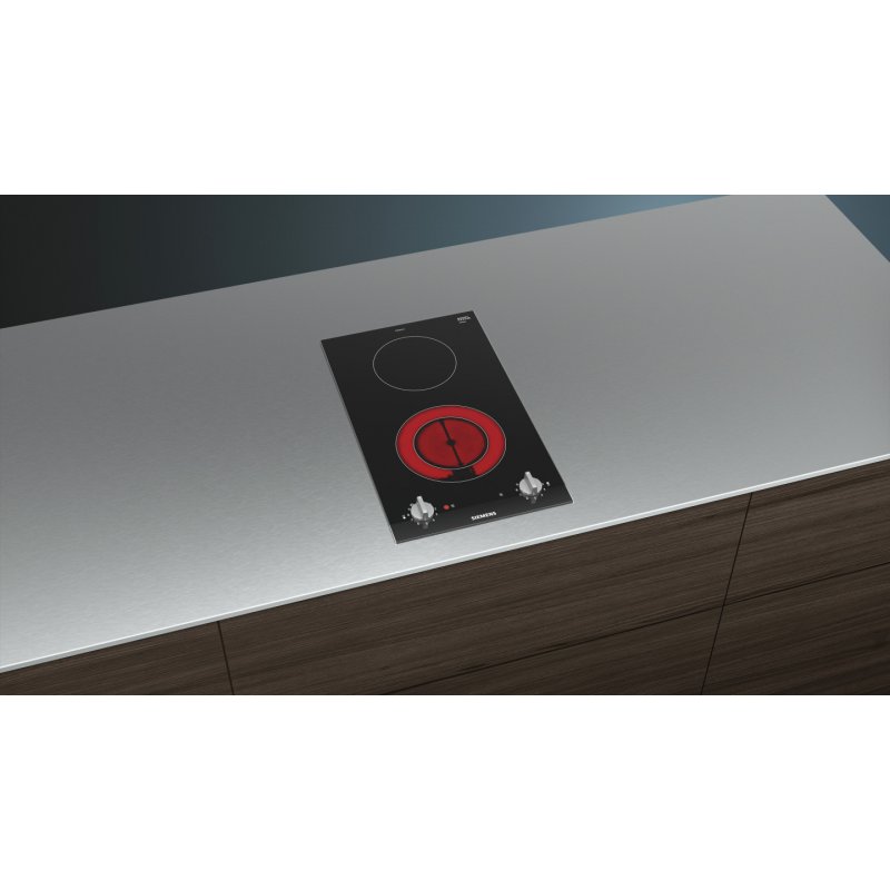 Siemens ET375CFA1E hob Black, Stainless steel Built-in Ceramic 2 zone(s)