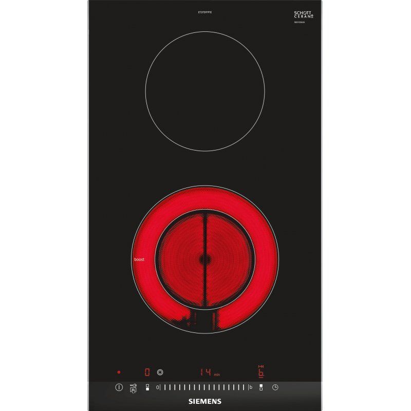 Siemens ET375FFP1E hob Black, Stainless steel Built-in Ceramic 2 zone(s)