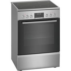 Bosch Serie 6 HKS79U250 cooker Freestanding cooker Ceramic Black, Silver A