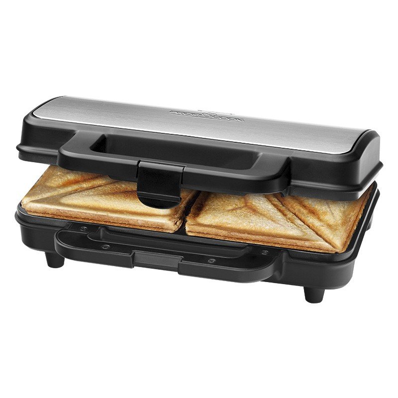 ProfiCook PC-ST 1092 gaufrier et appareil à croque-monsieur 900 W Noir, Acier inoxydable
