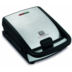 Tefal Snack Collection SW 852 D gaufrier et appareil à croque-monsieur 700 W Noir, Acier inoxydable