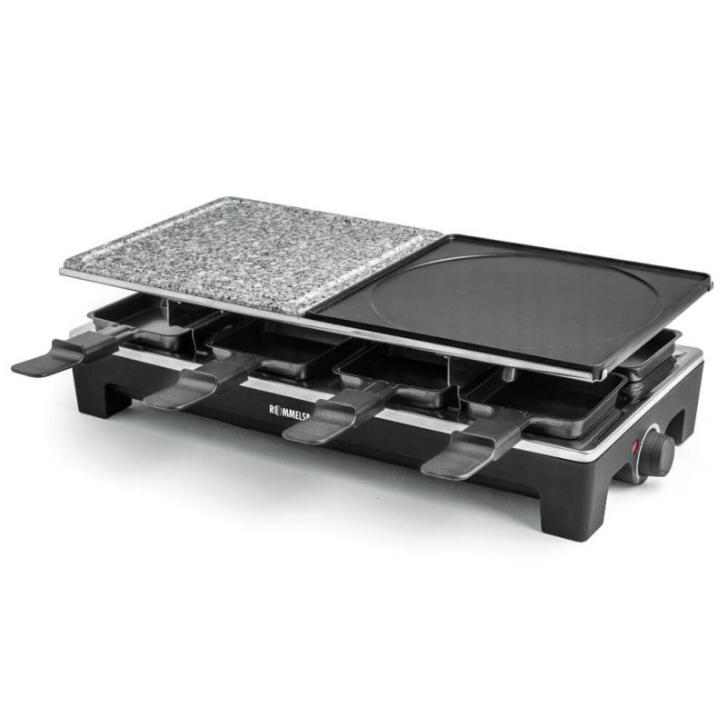 Rommelsbacher RCS 1350 raclette 8 personne(s) 1350 W Noir, Acier inoxydable