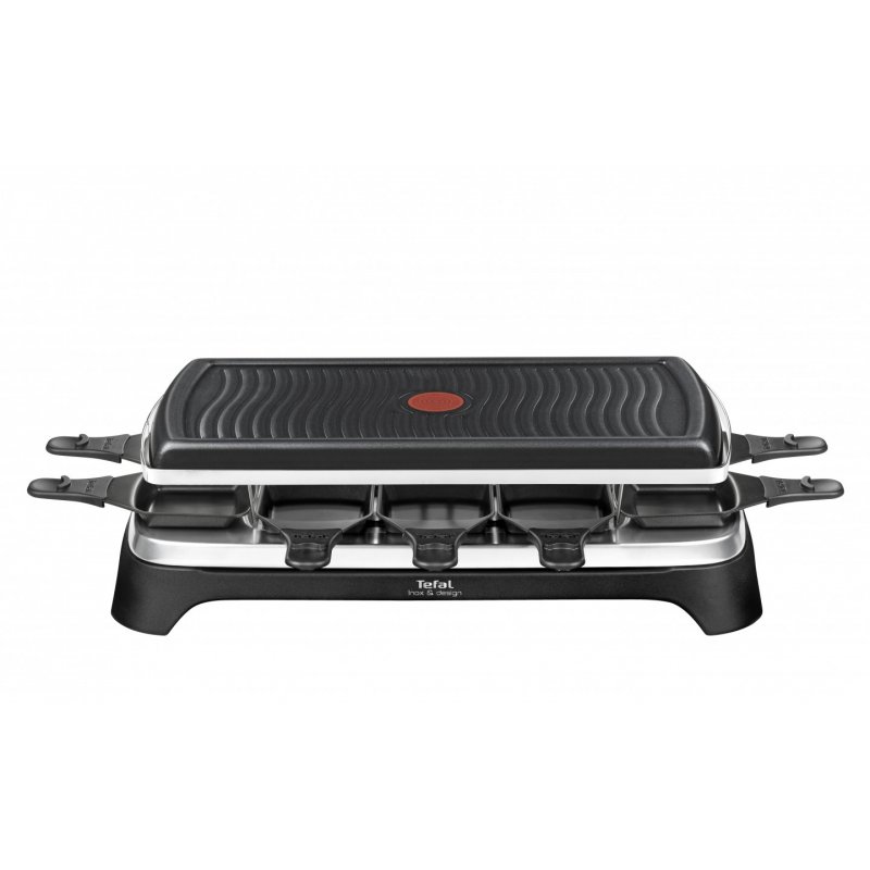 Tefal Gourmet 10 Inox&Design raclette grill 10 person(s) 1350 W Black, Stainless steel
