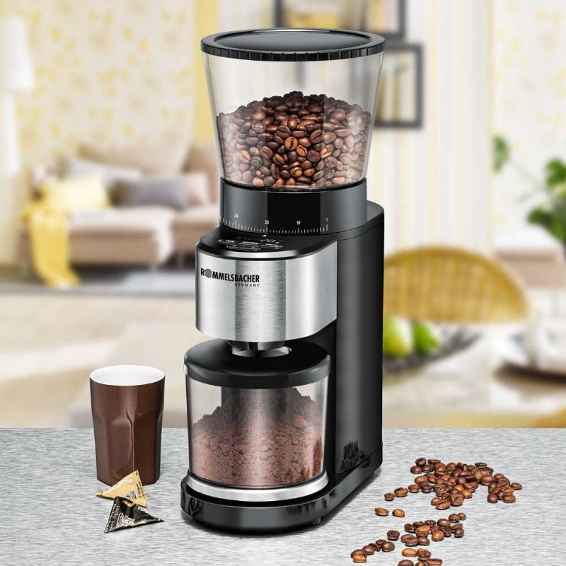 Rommelsbacher EKM 500 appareil à moudre le café Noir, Acier inoxydable
