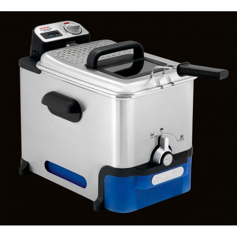 Tefal Oleoclean Pro Inox & Design FR8040 Unique 3,5 L 2300 W Noir, Acier inoxydable