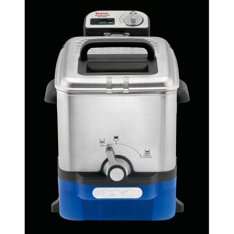 Tefal Oleoclean Pro Inox & Design FR8040 Unique 3,5 L 2300 W Noir, Acier inoxydable
