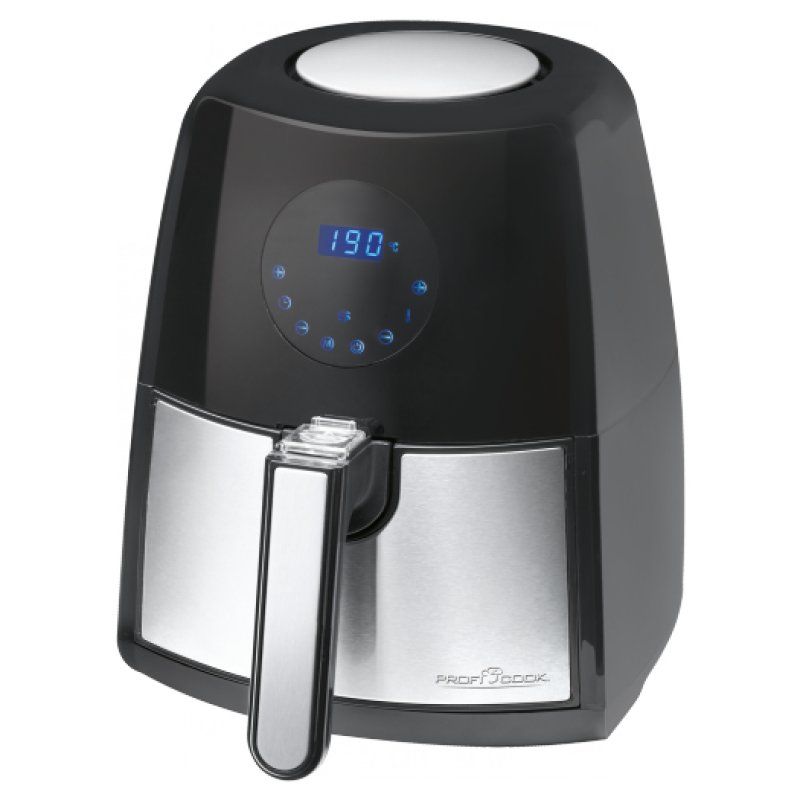 ProfiCook PC-FR 1147 H Unique 2,5 L Autonome 1500 W Friteuse d’air chaud Noir, Acier inoxydable