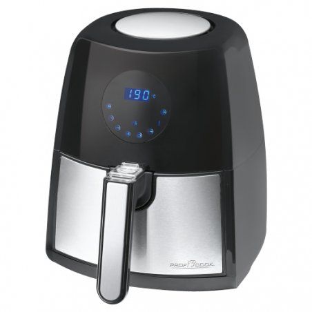 ProfiCook PC-FR 1147 H Unique 2,5 L Autonome 1500 W Friteuse d’air chaud Noir, Acier inoxydable