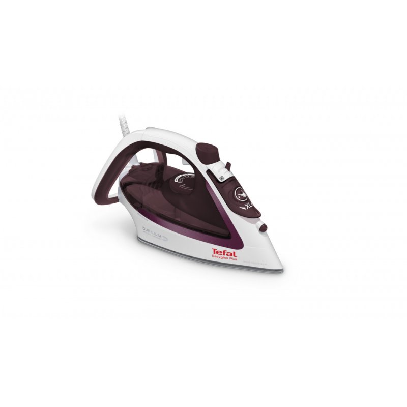 Tefal EasyGliss Plus FV5714 iron Dry & Steam iron Durilium soleplate 2400 W Bordeaux, White