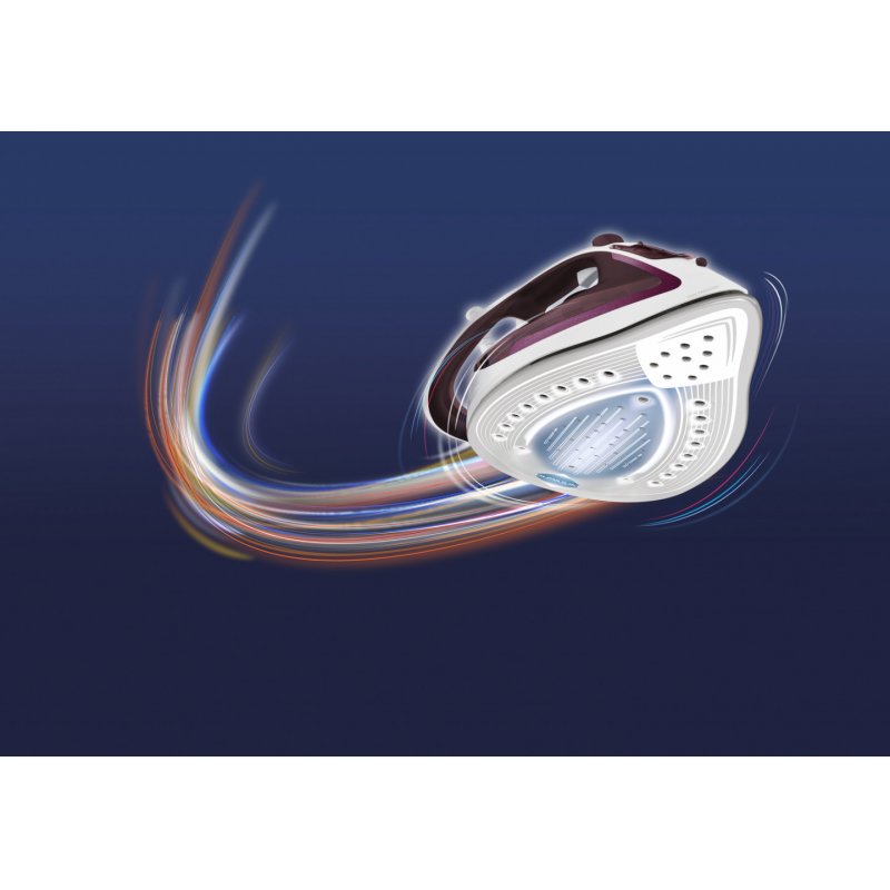 Tefal EasyGliss Plus FV5714 iron Dry & Steam iron Durilium soleplate 2400 W Bordeaux, White