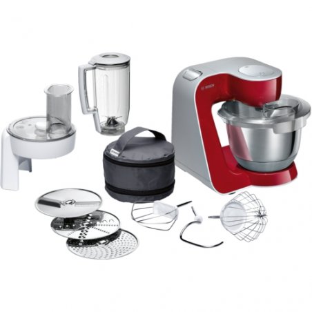 Bosch MUM58720 robot de cuisine 1000 W 3,9 L Gris, Rouge, Acier inoxydable