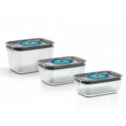 Bosch MSZV0FC3 boîte hermétique alimentaire Rectangulaire Régler 1,7 L Gris, Transparent 3 pièce(s)