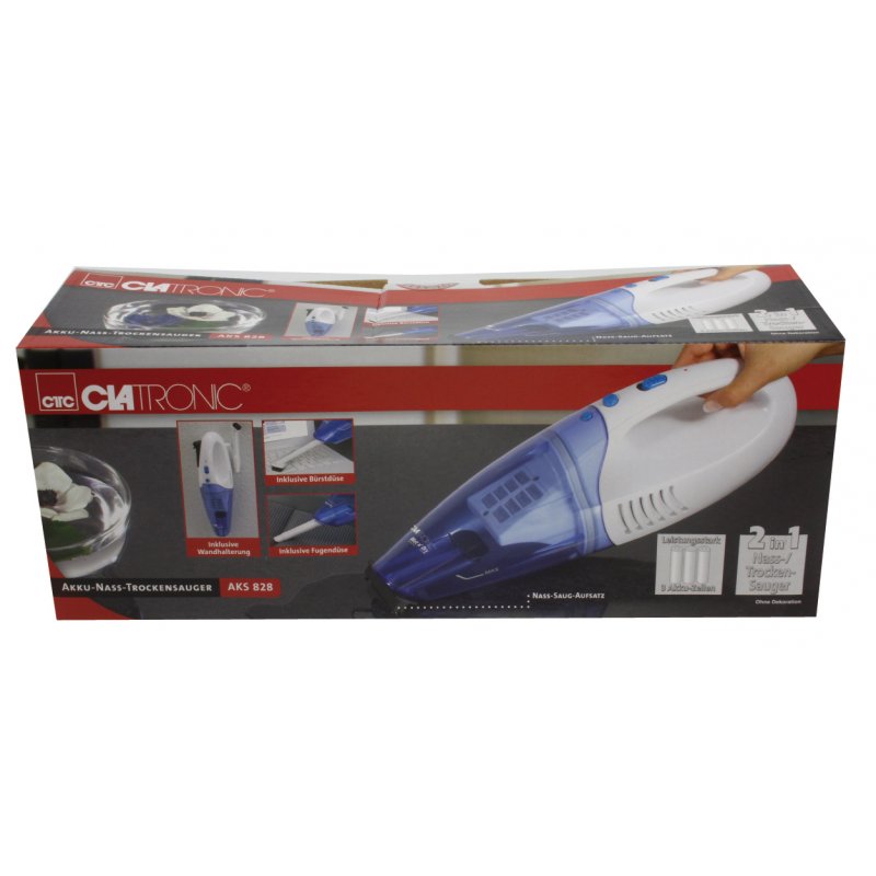 Clatronic AKS 828 aspirateur de table Bleu, Blanc Sans sac