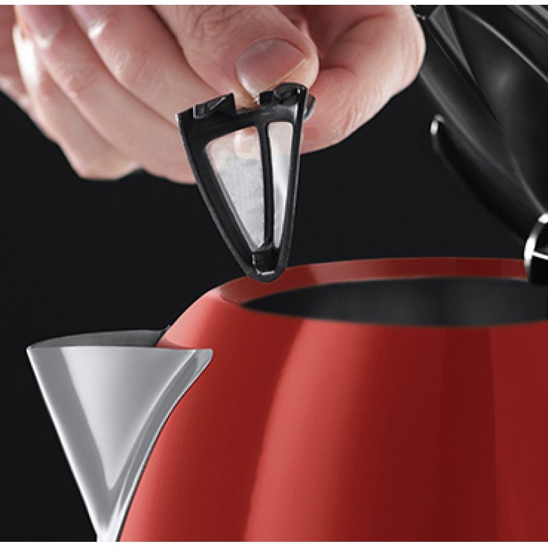 Russell Hobbs 20412-70 bouilloire Noir, Rouge, Acier inoxydable