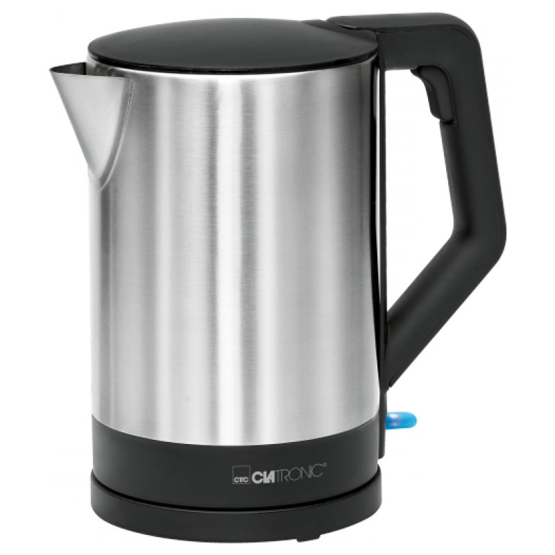 Clatronic WKS 3692 electric kettle 1.5 L 2200 W Black, Stainless steel