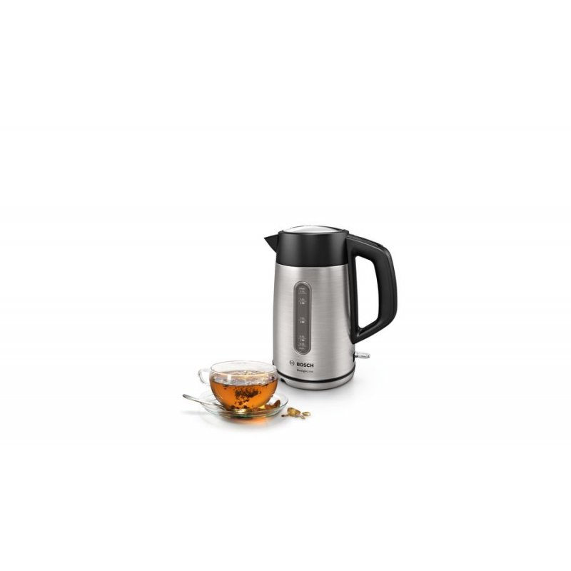 Bosch TWK4P440 electric kettle 1.7 L 2400 W Black, Stainless steel