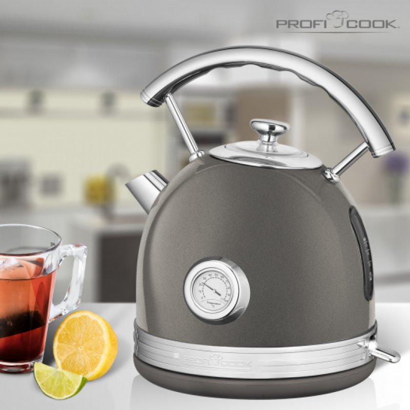 ProfiCook PC-WKS 1192 bouilloire 1,7 L 2200 W Anthracite, Argent