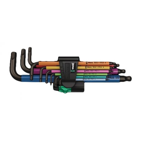 Wera 950 Spkl9 Hex-plus Hex Key Set Set de clé allen/hexagonale forme de l Métrique/empirique 9 pièce(s)