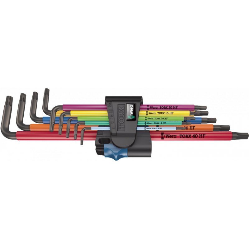 Wera compatible 967/9 TX XL Multicolour HF 1 | Winkelschlüsselsatz mit Haltefunkt.,lang