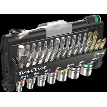 Wera compatible Tool-Check 1 | Bits-Sortiment mit Ratsche + Nüssen