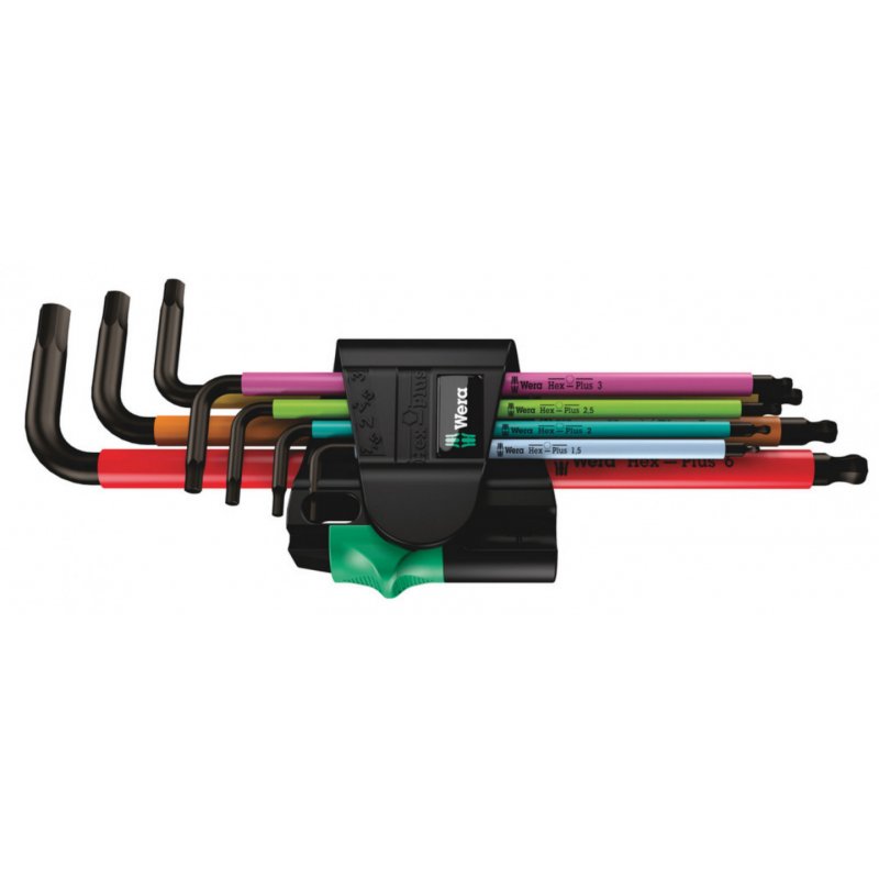 Wera compatible 950/7 Hex-Plus Multicolour Magnet 1 | Winkelschlüsselsatz, metrisch,BlackLaser