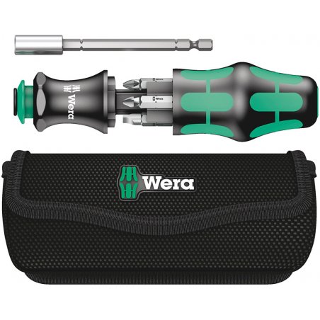 Wera compatible Kraftform Kompakt 28 B | Kombi-Schrauber mit 6 Bits mit Tasche