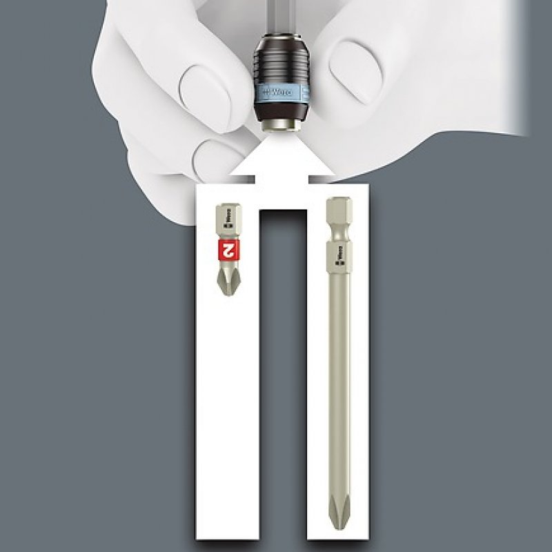 Wera compatible Kraftform Kompakt 60 Stainless | Falttasche mit89mm langen Edelstahl-Bits