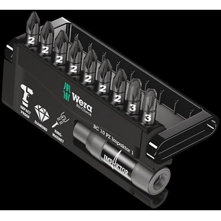 Wera compatible Bit-Check 10 PZ Impaktor 1 | Bit-Sortiment