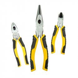 Stanley 3 Piece Pliers 150mm Combination/Diagonal Cutting/Long Nose Pliers