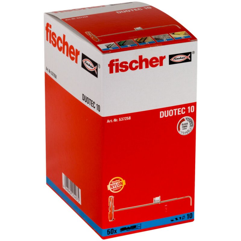 Fischer 537258 ancrage à vis et cheville murale 50 pièce(s) Kit de fiches murales et vis 50 mm