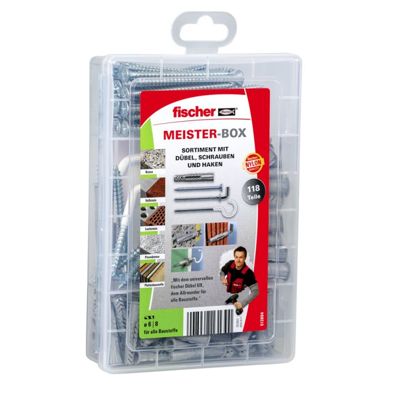 Fischer MEISTER-BOX UX 75 pc(s) Screw & wall plug kit