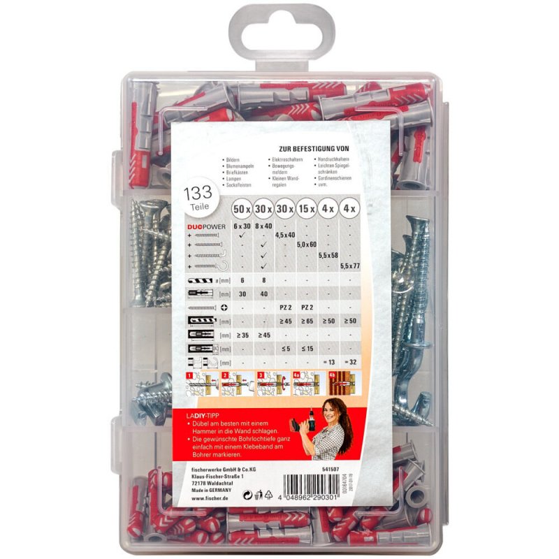 Fischer 541507 screw anchor / wall plug 80 pc(s) Screw & wall plug kit