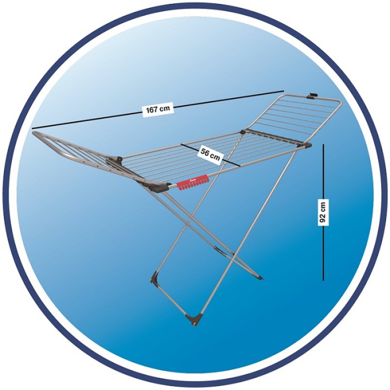 Vileda 157336 laundry drying rack/line Floor-standing rack Black, Stainless steel