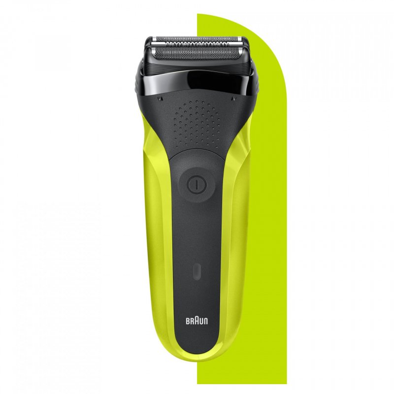Braun Series 3 300 Electric Shaver, Razor for Men, Black/Volt Green