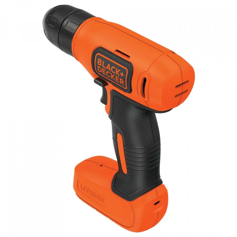 Black & Decker BDCD8-QW perceuse Sans clé Noir, Orange