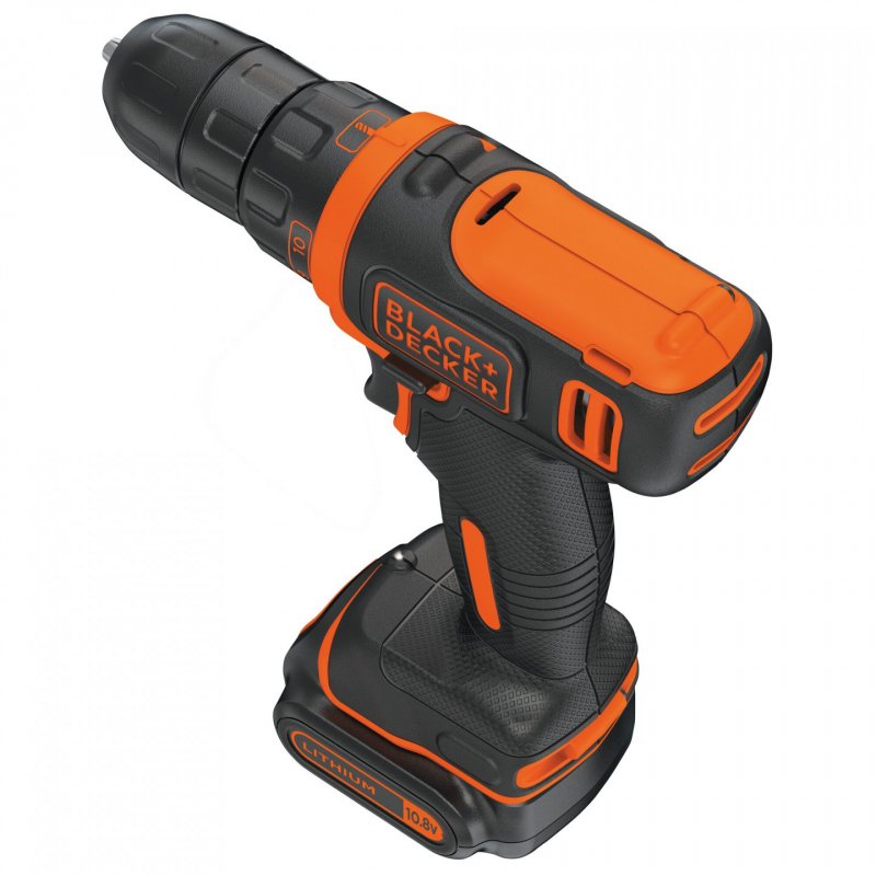 Black & Decker BDCDD12-QW perceuse Sans clé Noir, Orange