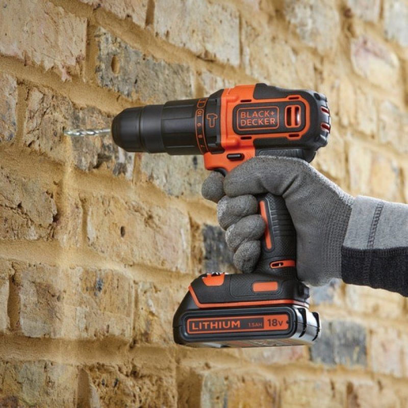 Black & Decker BDCHD18S1KA 1400 tr/min Noir, Orange