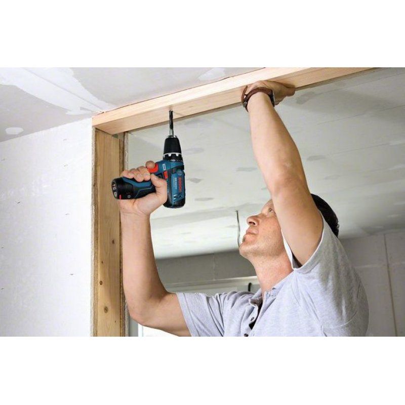 Bosch GSR 10,8-2-LI Professional Sans clé Noir, Bleu, Rouge