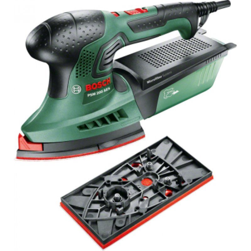Bosch PSM 200 AES Ponceuse multi usages 26000 OPM Noir, Vert, Rouge