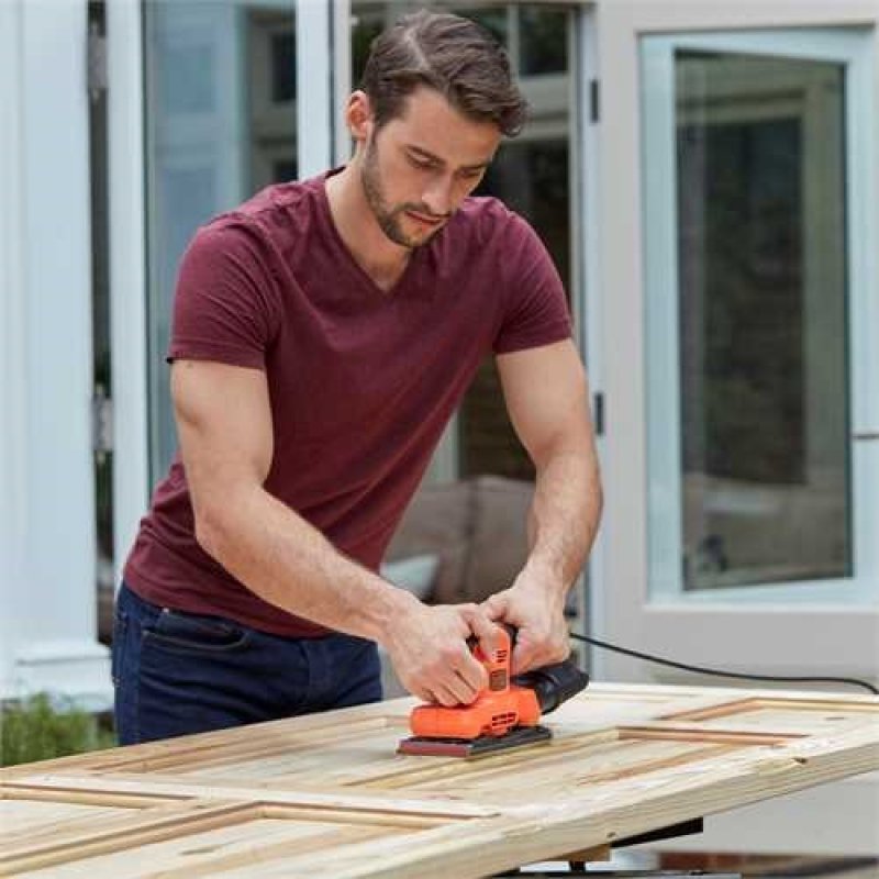 Black & Decker BEW220 Orbital sander 14000 RPM Black, Orange