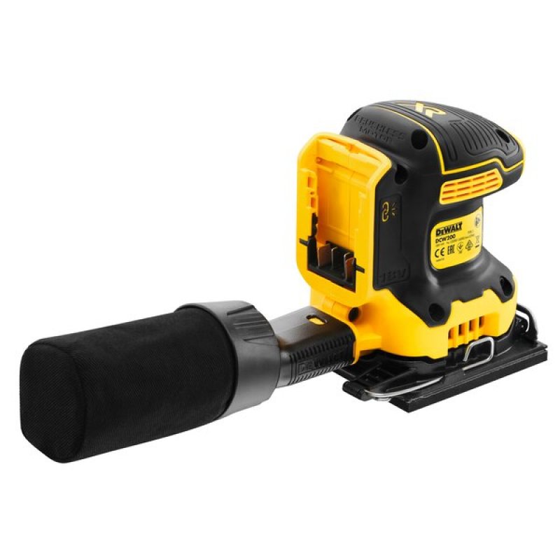 DeWALT DCW200NT-XJ ponceuse portative Ponceuse à feuille abrasive 13500 OPM Noir, Jaune