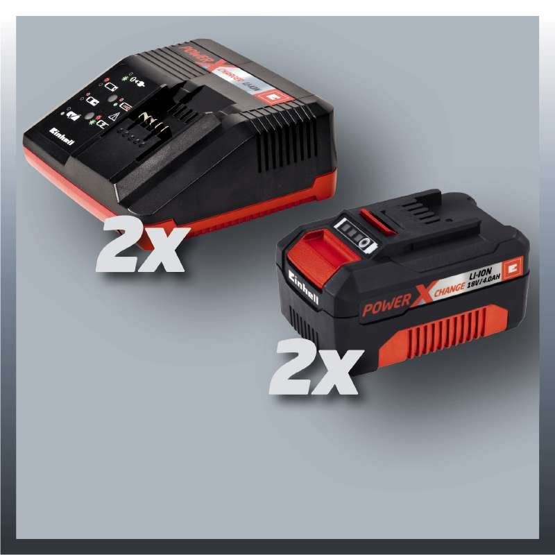 Einhell GE-CM 43 Li M Kit tondeuse à gazon Tondeuse à gazon poussée Batterie Noir, Gris, Rouge