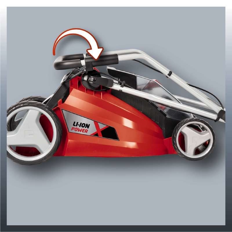 Einhell GE-CM 43 Li M Kit tondeuse à gazon Tondeuse à gazon poussée Batterie Noir, Gris, Rouge