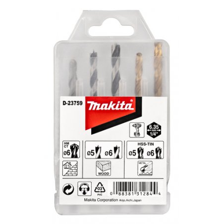 Makita D-23759 drill bit Drill bit set 5 pc(s)