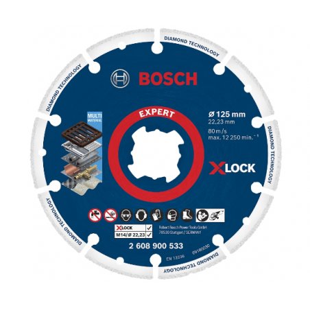 Bosc X-LOCK Diam.Metal Cutting 125x22.23 | 2608900533 EXPERT RANGE