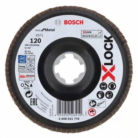 Bosc X-LOCK Fächerscheibe BfM,125mm,K120 | 2608621770