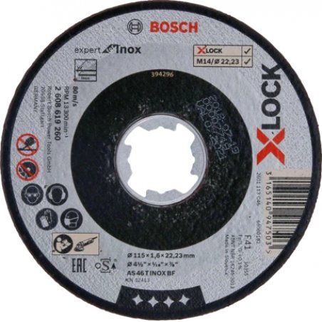 Bosc X-LOCK Trennsch.115X1,6mm Ef.INOX | 2608619260 gerade