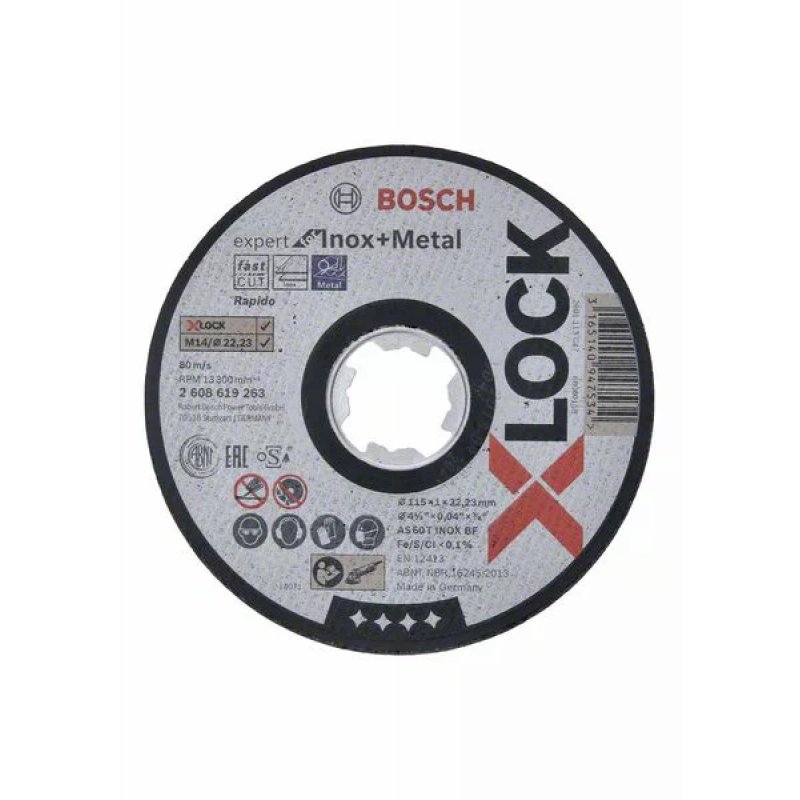 Bosc X-LOCK Trennsch.115X1mm Rapido INOX | 2608619263 gerade
