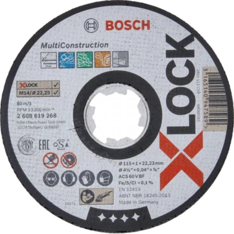 Bosc X-LOCK Trennsch.115x1,0mm Rap.Multi | 2608619268 gerade