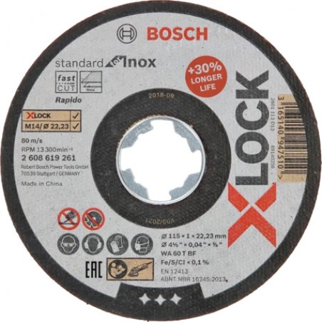 Bosc X-LOCK Trennsch. 115x1,0 Std f INOX | 2608619261 gerade